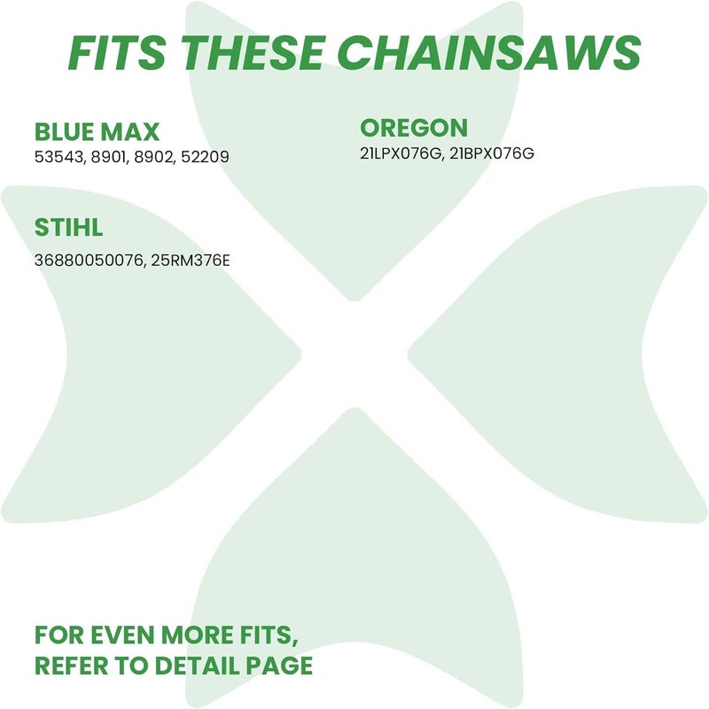 Byane 20 Inch Chainsaw Chain, .325" Pitch, .058'' Gauge, 76 Drive Links for Blue Max 53543, 8901, 8902(3 chains) - Image 5